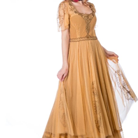 Nataya  Vintage Inspired Gold 1920's Dress-PMNAT1C - Picture 5 of 5